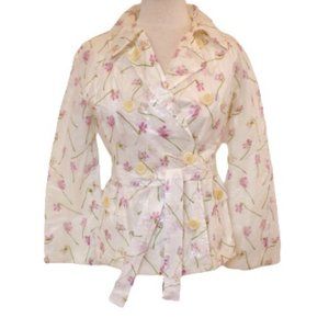 Hugo Boss Floral Print Belted Rain Jacket- Sz. 6